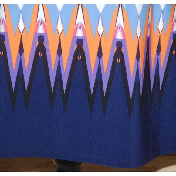 Vince Camuto Long Sleeve Geo Pattern Shift Dress Size 8 Office Career Bold Color - Picture 4 of 12